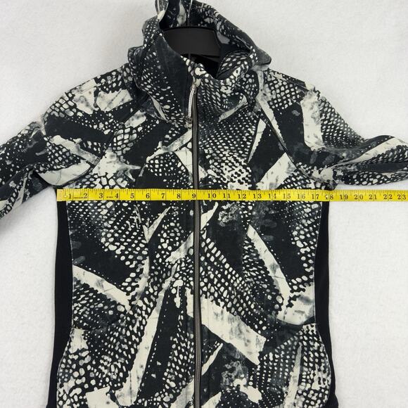 Lululemon Scuba Hoodie III Static Mist Black & White Zip Front Size 6 Full Zip - Picture 5 of 11